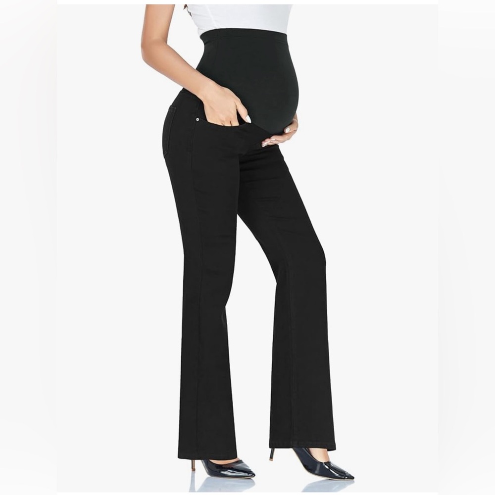 GLAMIX NWT  Women's Stretch Maternity Bootcut Jeans with Pockets Over The Belly